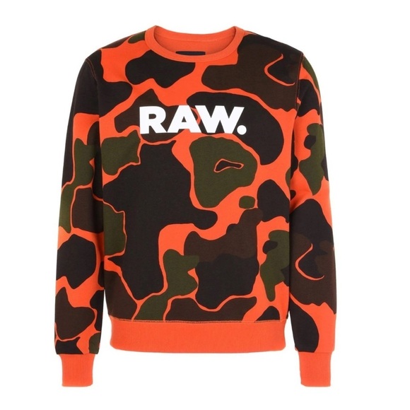 G-Star Raw Camo Sweater in Orange and Green Size M - Picture 6 of 14